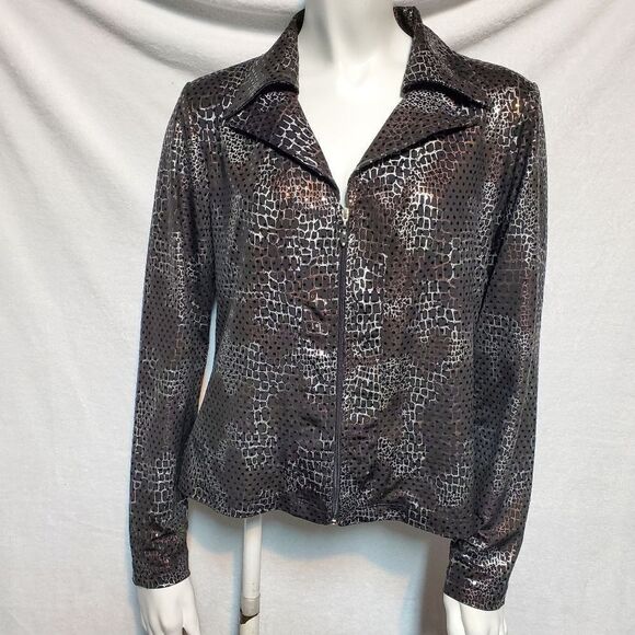 Soft Works Black & Silver Snake Patterned Jacket (6) - Picture 2 of 5